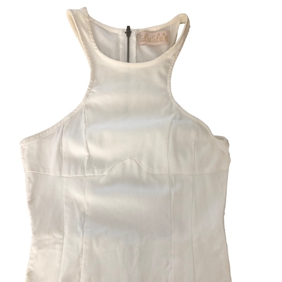 Lulu’s Bodycon Cream Mini Dress with cut out back SZ S - Picture 13 of 13